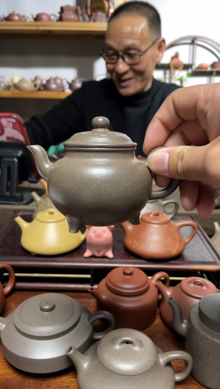 【闪购商品】紫砂茶壶松华青段大彬三足如意150CC