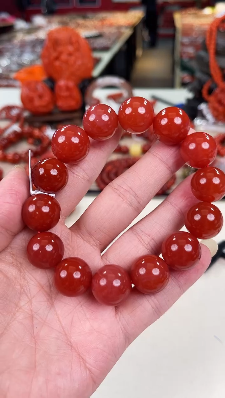 未镶嵌冰红手串16~17南红玛瑙（多样式发其一）