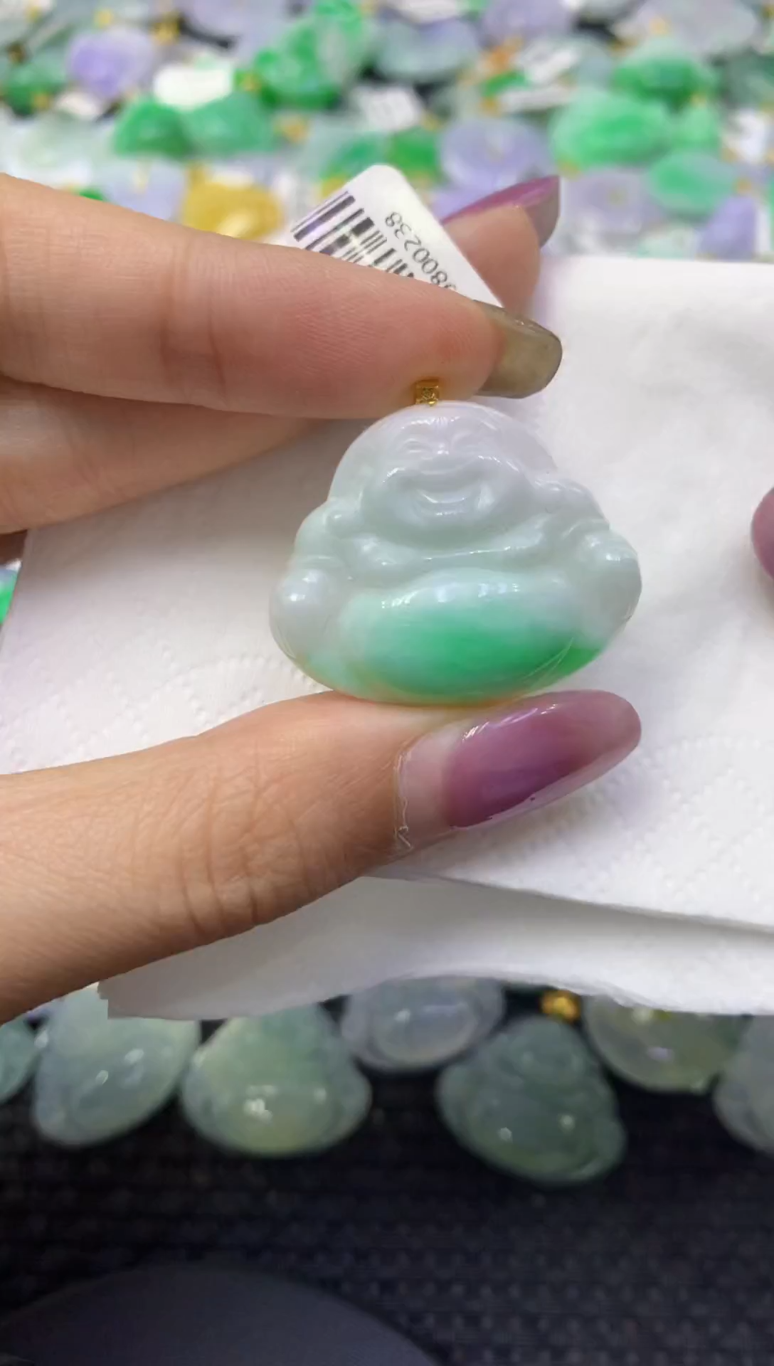 颈饰18K金镶嵌翡翠天然缅甸翡翠A货