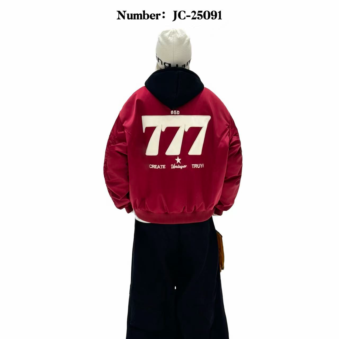 男女同款加绒可脱帽收口袖时尚韩版保暖外穿刺绣羽绒服JC-25091