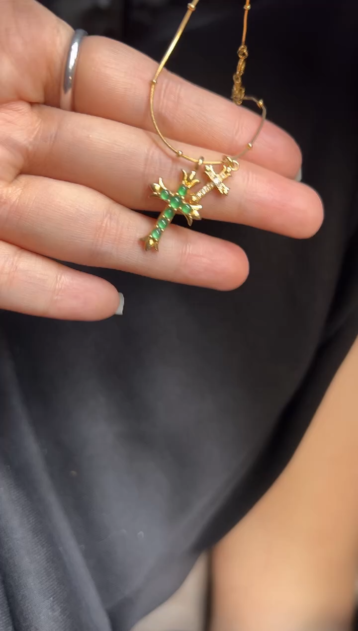 项链银S925镶嵌翡翠0735565960