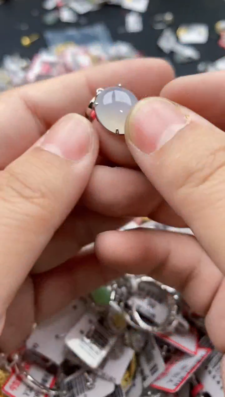 【闪购商品】翡翠戒指银S925镶嵌55555---7