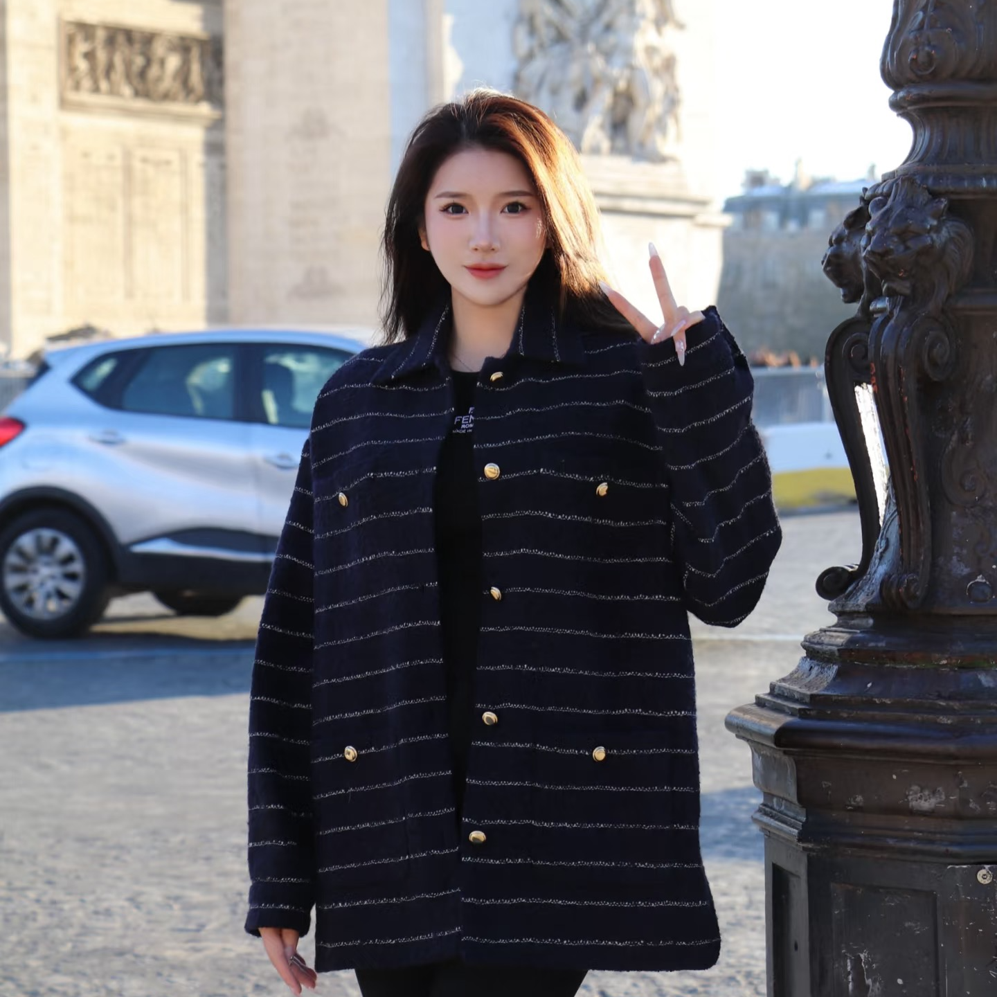 99新 MIU MIU/缪缪 CW0728 翻领长袖外套 36码