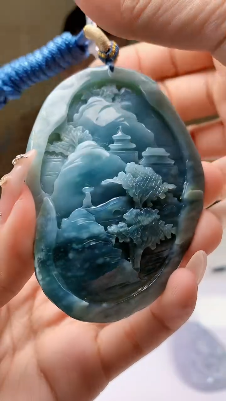 【闪购商品】定制翡翠未镶嵌4812ty-毛货挂件34