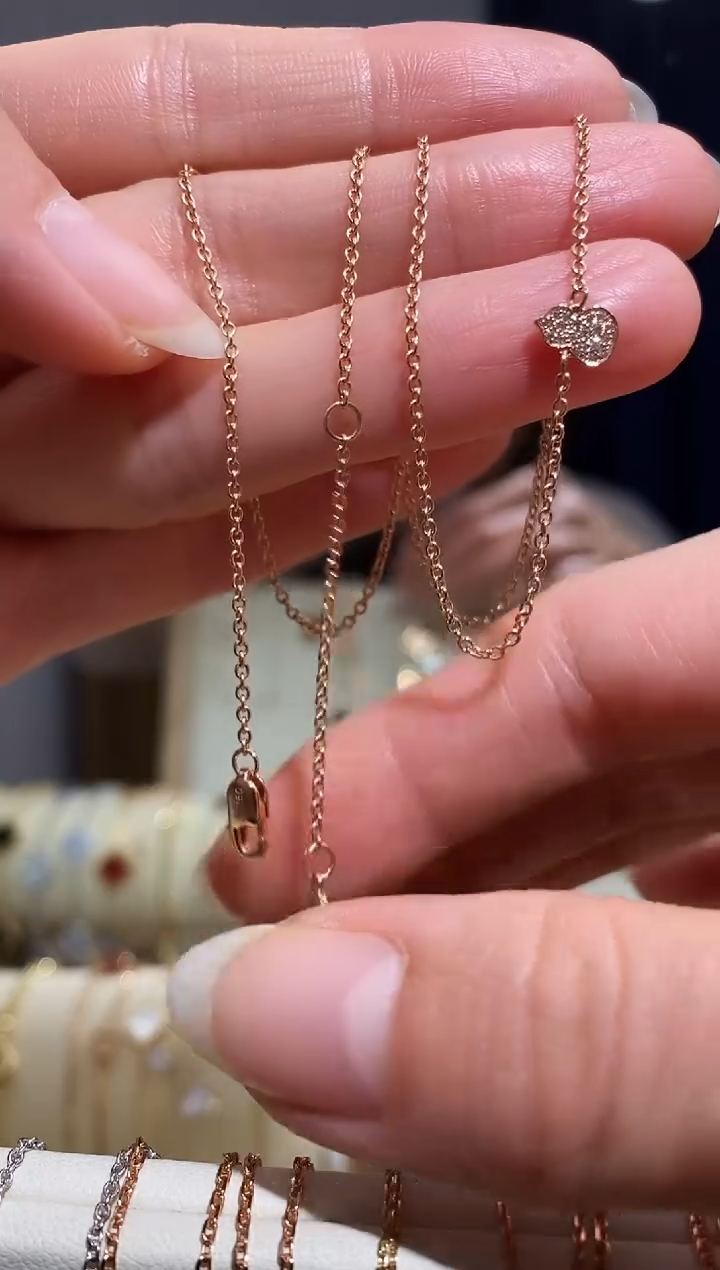 【闪购商品】钻石项链18K金镶嵌项链