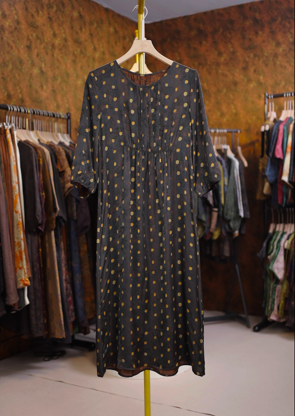 【岁星】新中式国风复古百搭气质新款连衣裙女1205