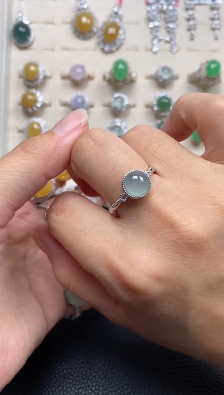 【闪购商品】翡翠戒指银S925镶嵌1111