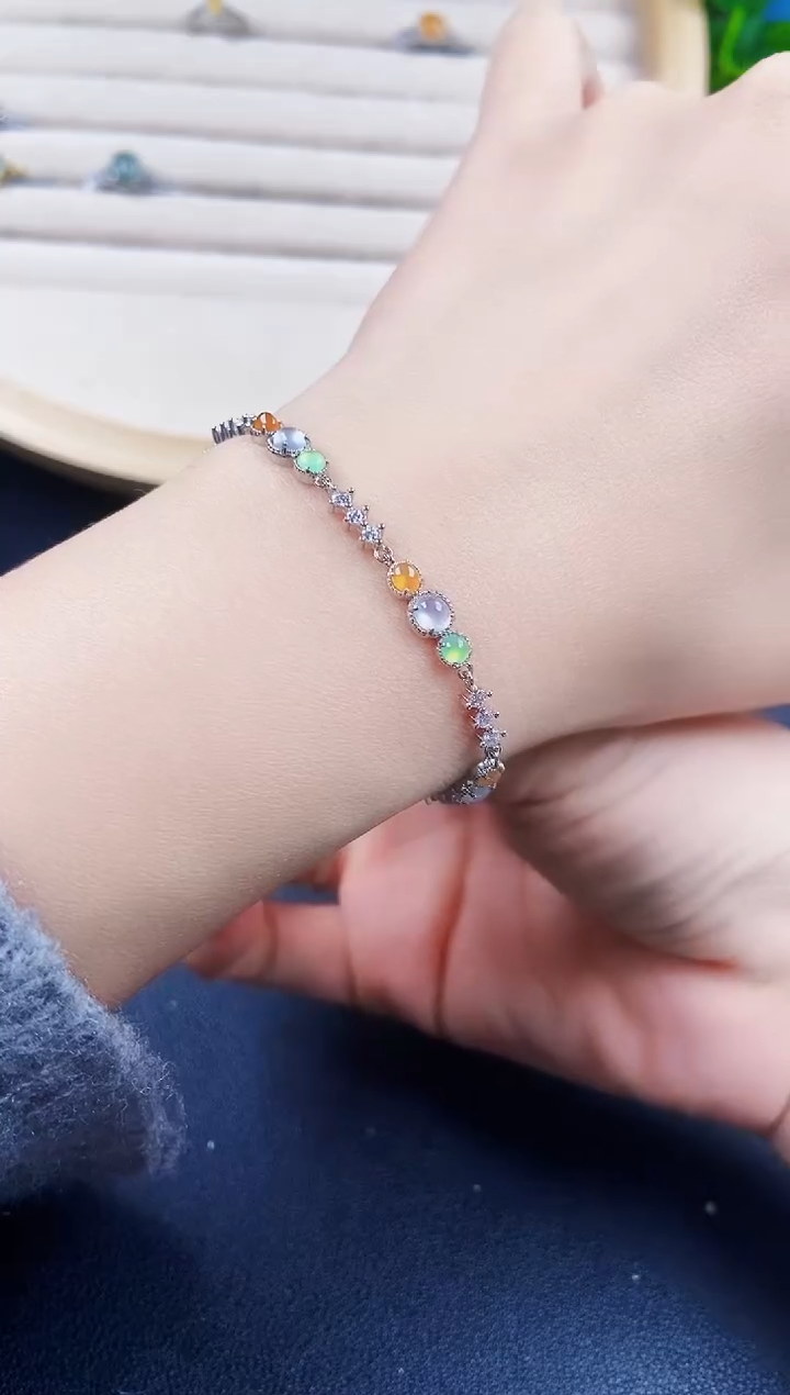 【闪购商品】翡翠手链银S925镶嵌120120120