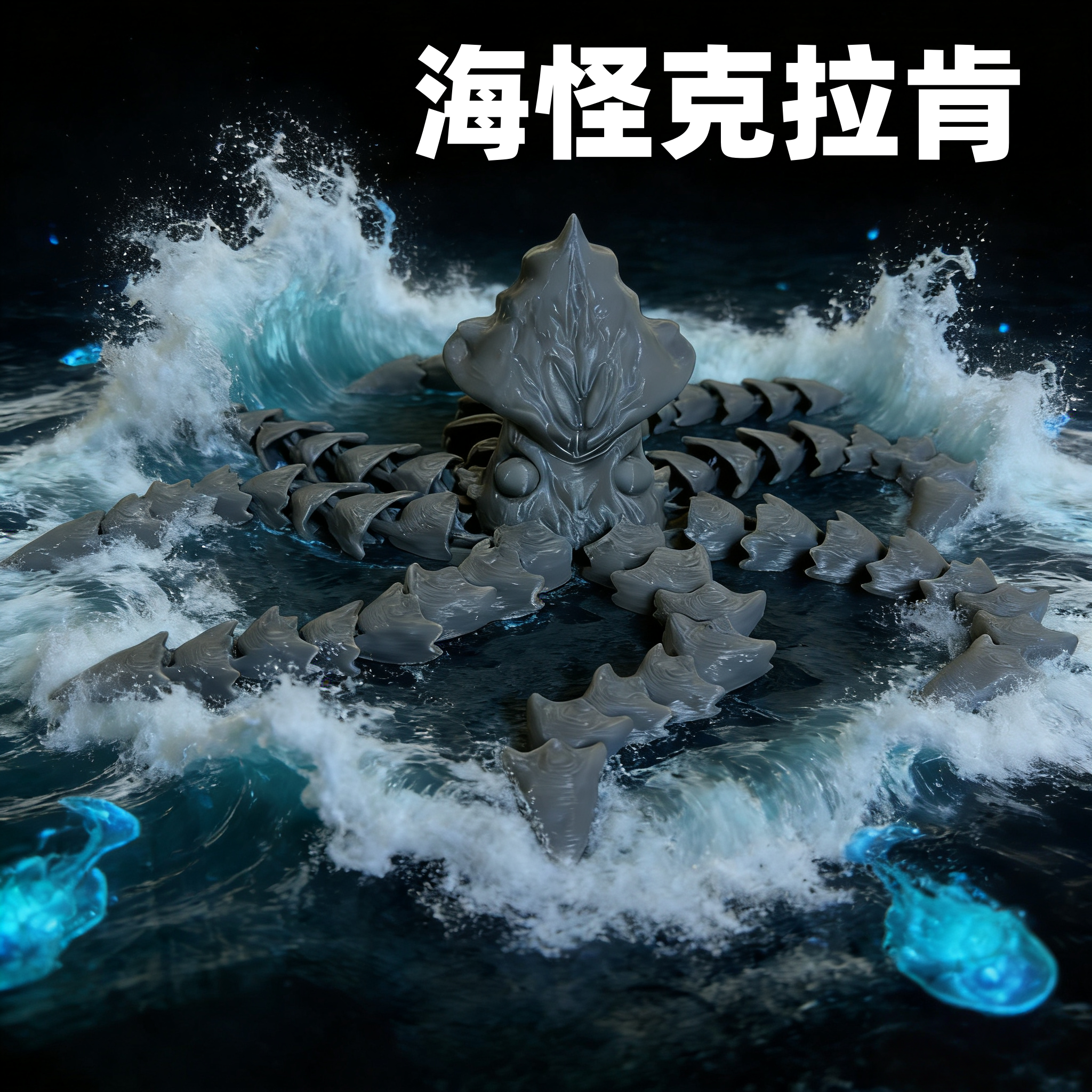 深海巨妖克拉肯章鱼海怪克苏鲁食海玛雅章鱼关节可动儿童玩具礼物