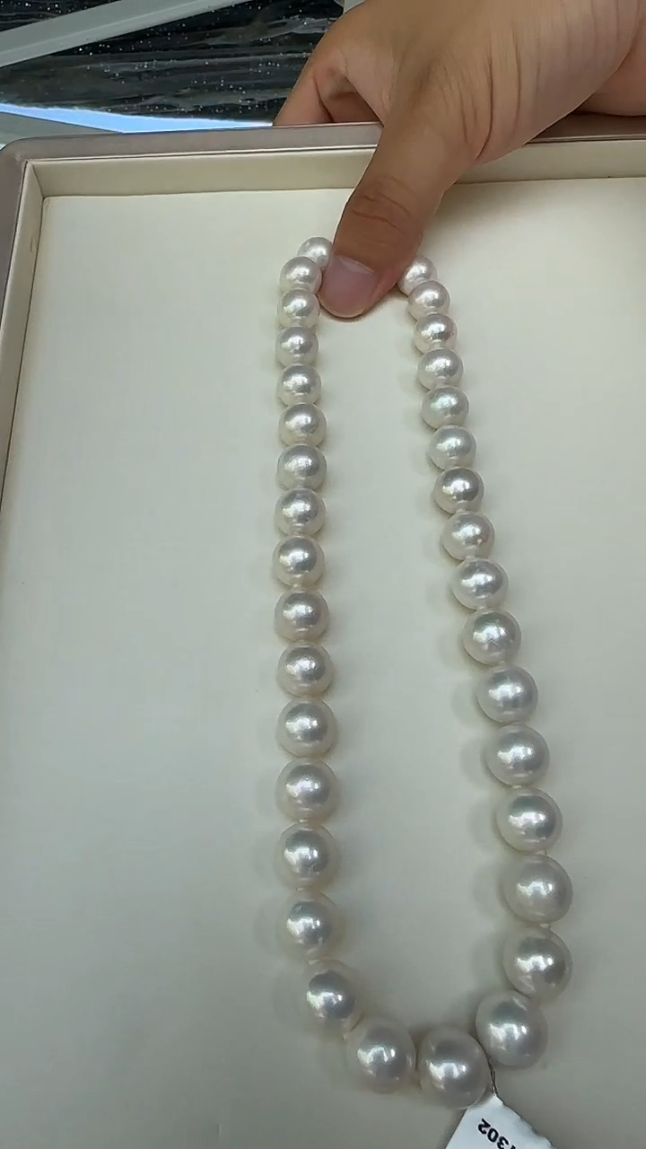 项链银S925镶嵌淡水珍珠11-13mm