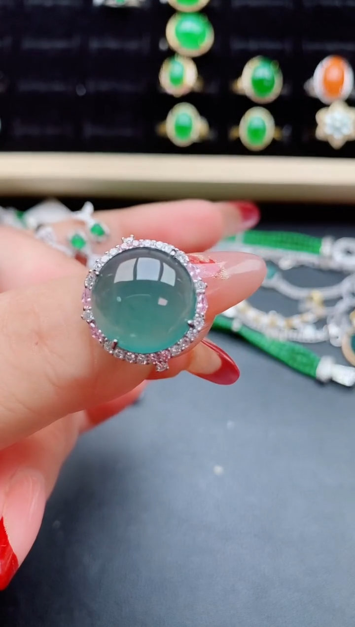 【闪购商品】翡翠戒指银S925镶嵌50805508