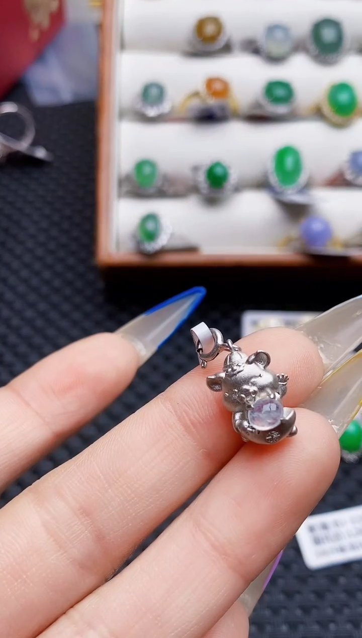 银S925镶嵌戒指翡翠6525