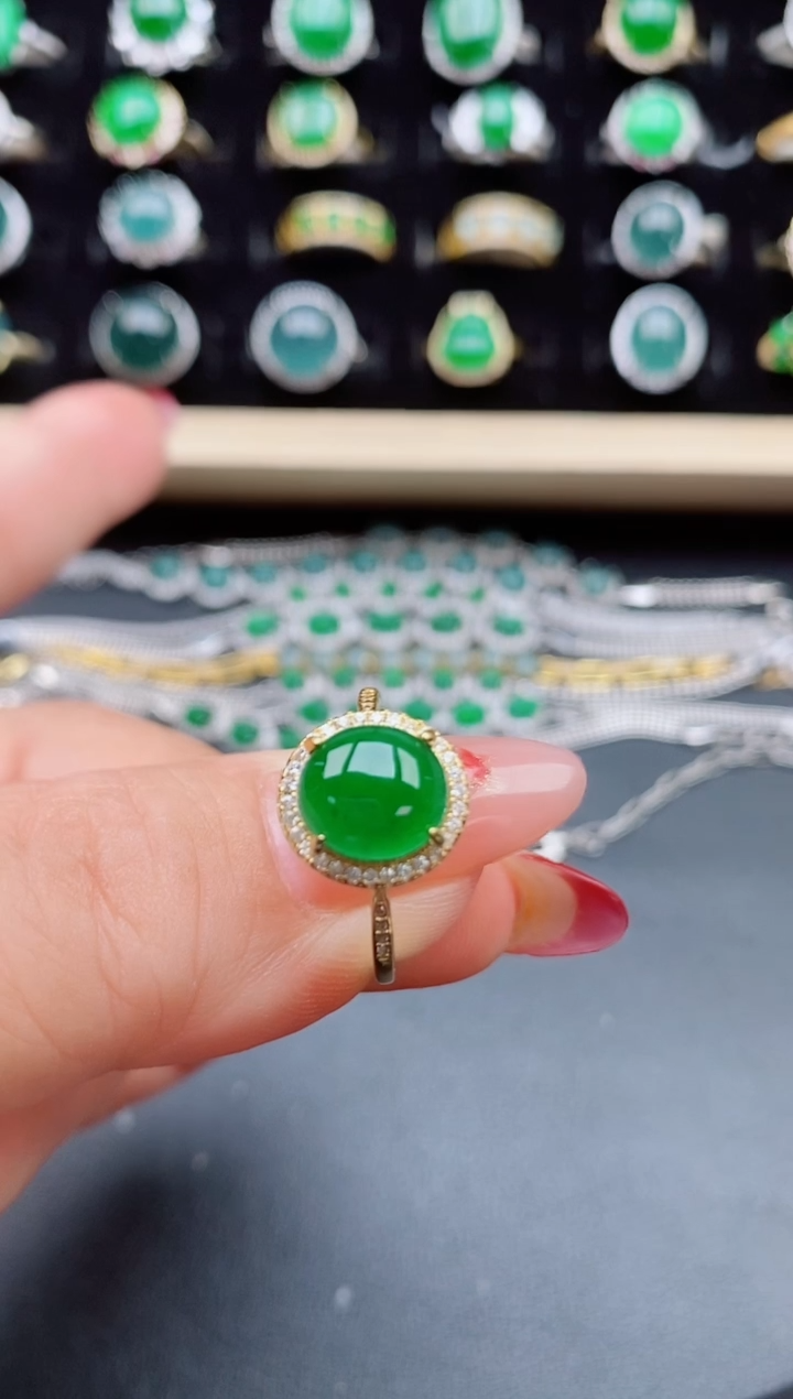 【闪购商品】翡翠戒指银S925镶嵌508805