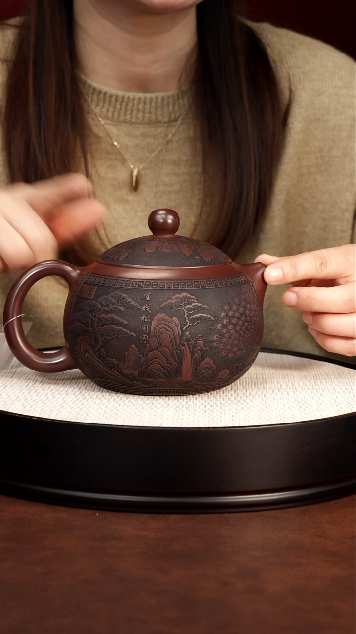 紫砂茶案宜兴紫砂 石红 西施 李恒阳