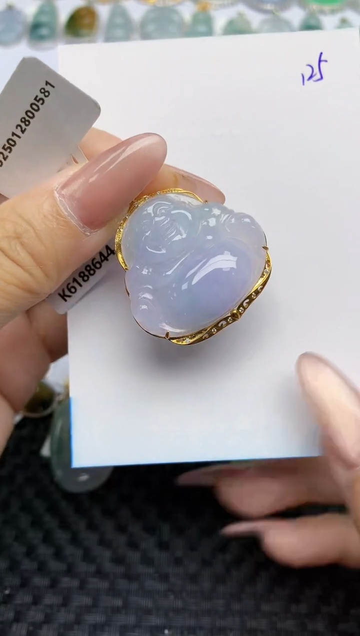 【闪购商品】翡翠颈饰18K金镶嵌天然A货翡翠 125