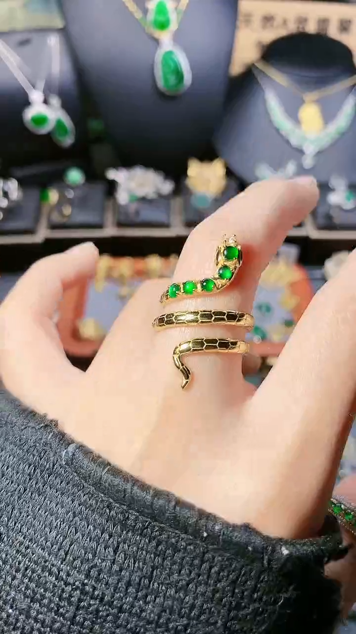 【闪购商品】翡翠戒指银S925镶嵌就戒指