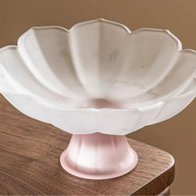 G2893粉白晶彩古典玻璃水果盘C柠檬香调