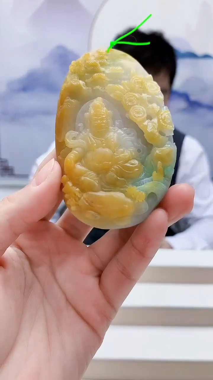 未镶嵌定制翡翠5176lr-毛货挂件100