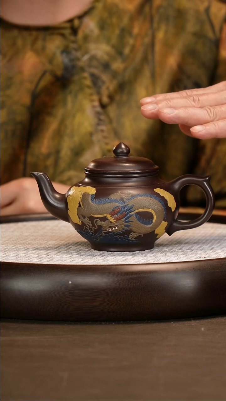 茶壶紫砂【鲍宜明】紫泥 笑樱  320cc