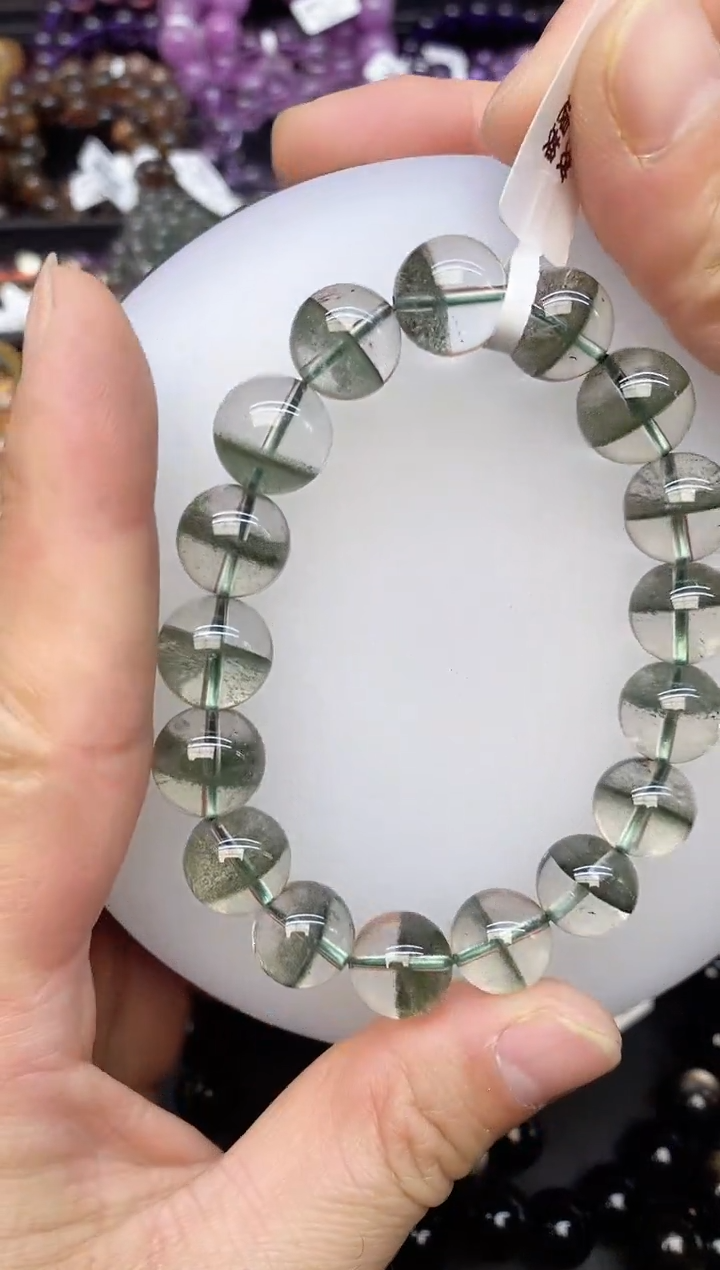 【闪购商品】水晶手链未镶嵌26 绿幽灵12mm