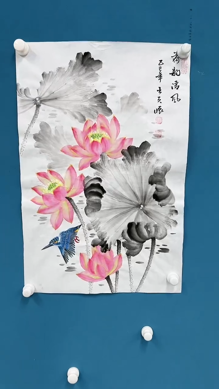 【闪购商品】国画2.11-王夫怀-四尺三开花鸟-40