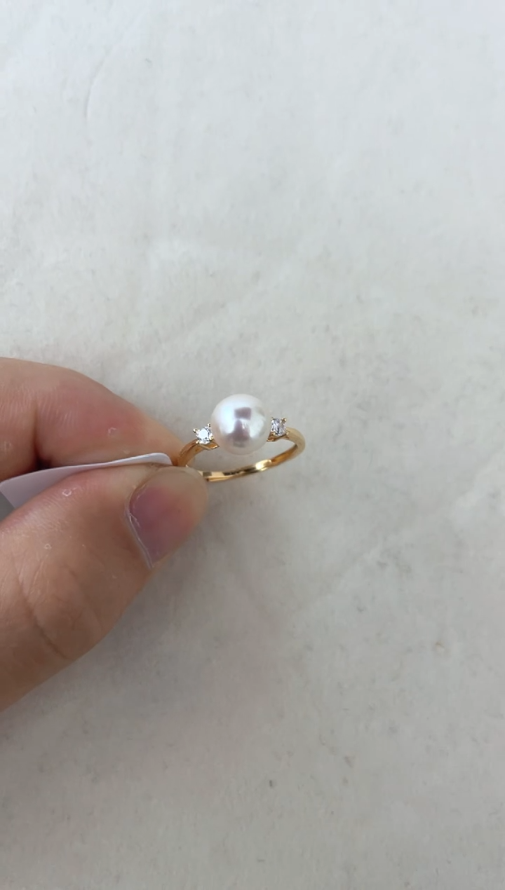 【闪购商品】海水珍珠戒指银S925镶嵌戒指