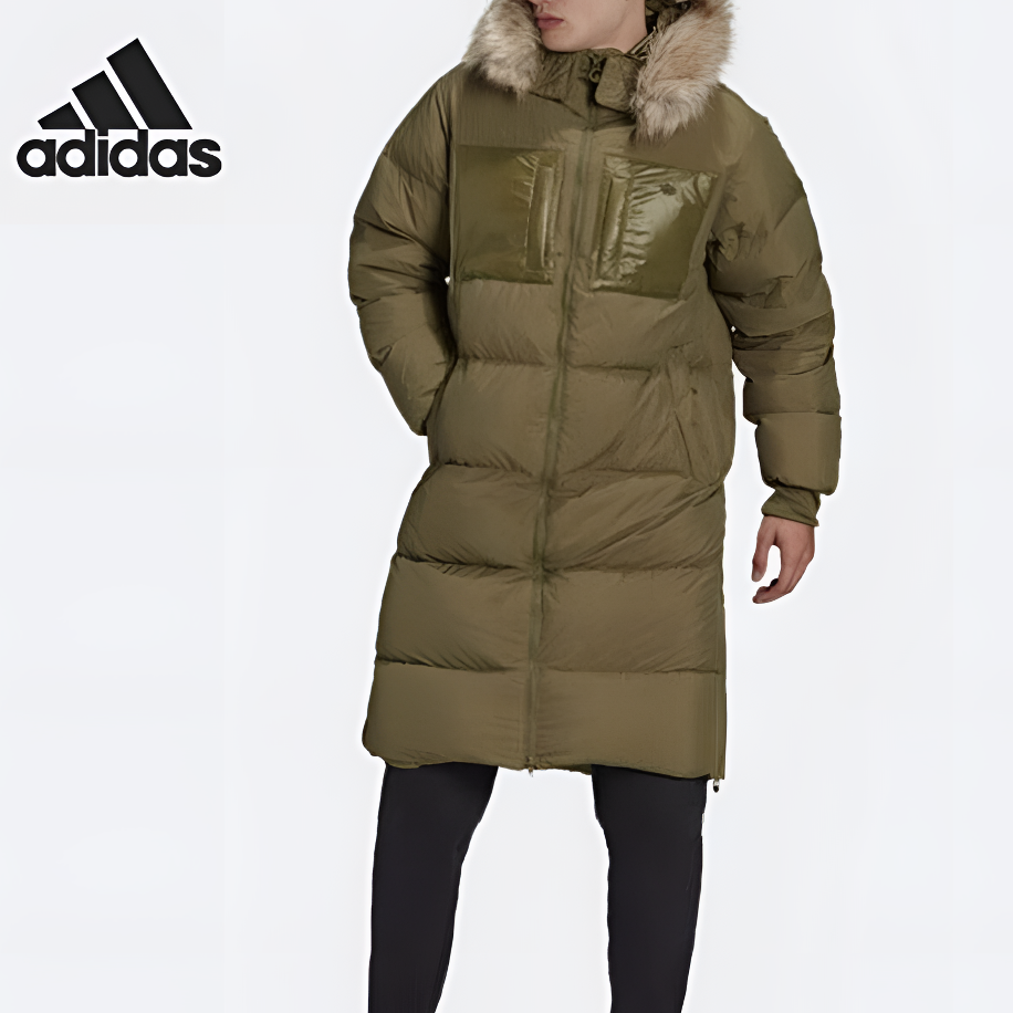 adidas/阿迪达斯三叶草冬季加长款加厚时尚羽绒服男款