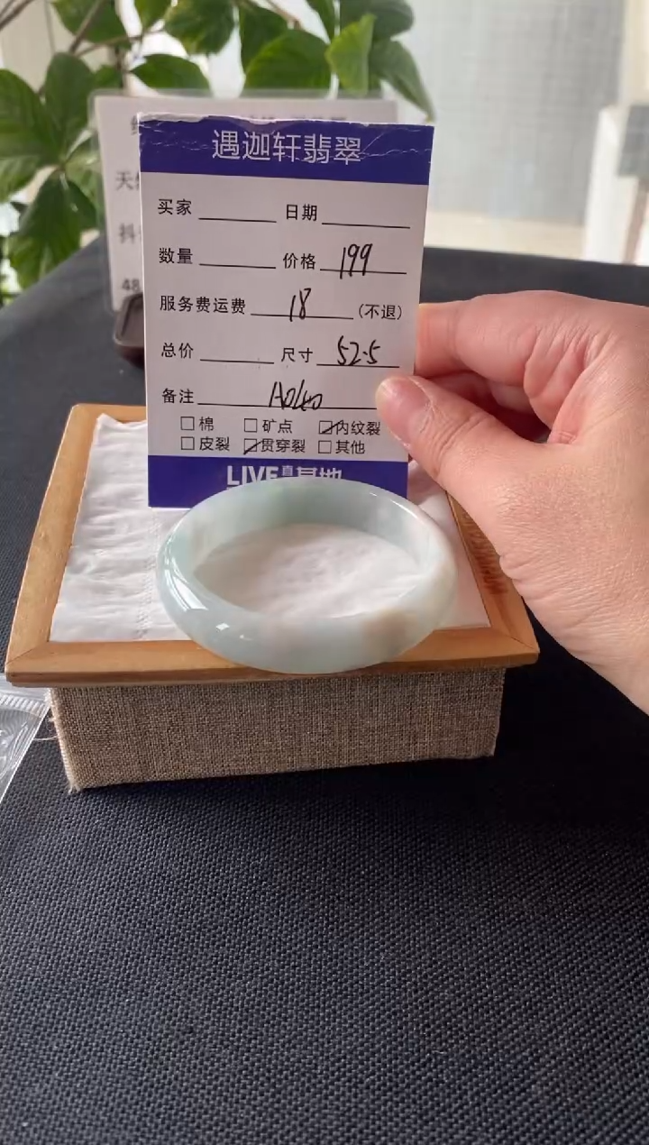 【闪购商品】翡翠手镯未镶嵌53圈口 A040编码