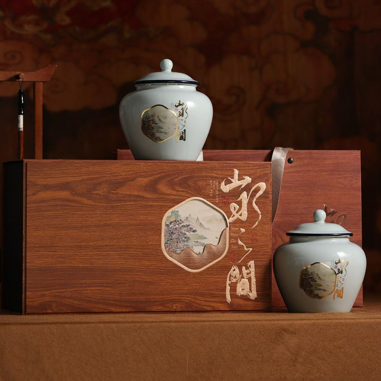 茶化石 茶叶礼盒装 糯米香普洱茶老茶头熟茶 送礼长辈-山水之间