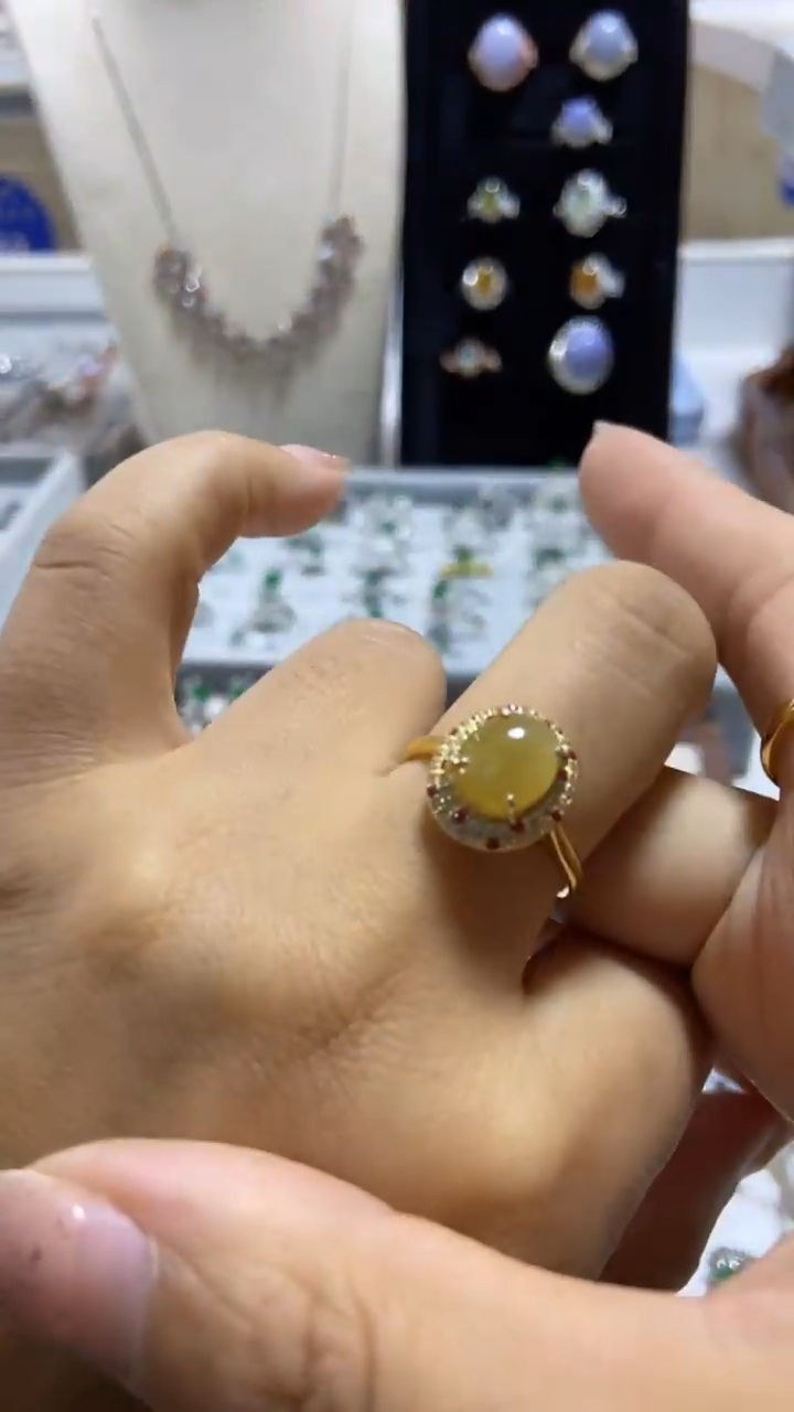 【闪购商品】翡翠戒指银S925镶嵌缅甸天然a货翡翠戒指