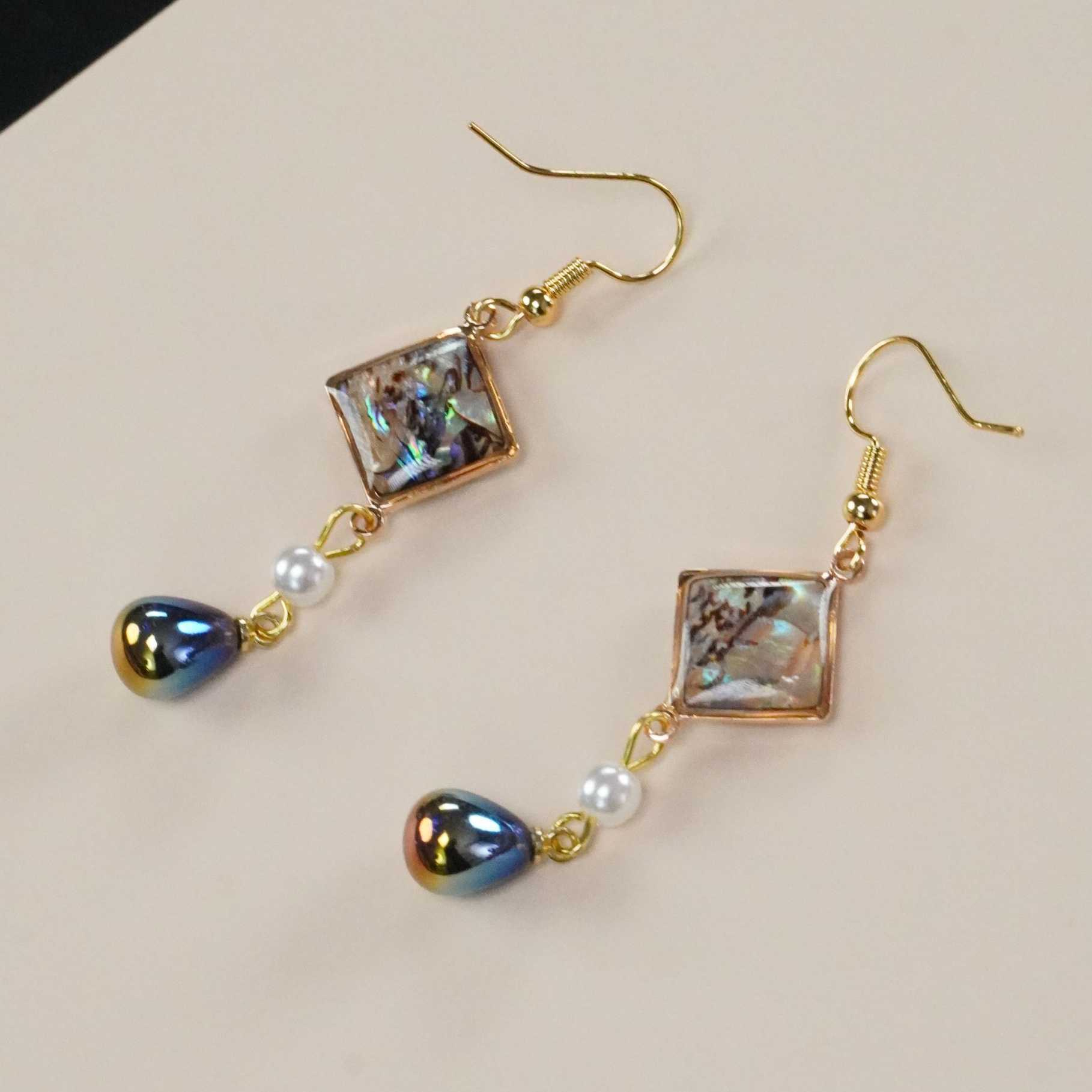 非金属布艺耳饰 螺钿耳环非遗日常旗袍配饰纯手工百搭时尚气质