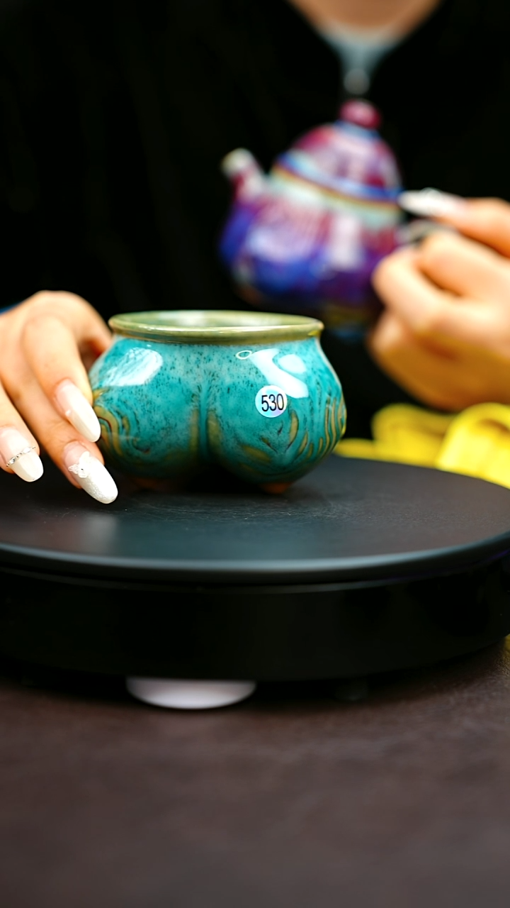 530#原矿钧瓷炉钧釉仰韶杯