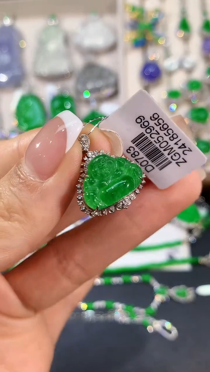 【闪购商品】翡翠18K金镶嵌吊坠(不含链)GM0783