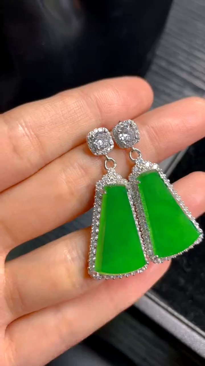 【闪购商品】翡翠颈饰银S925镶嵌耳饰