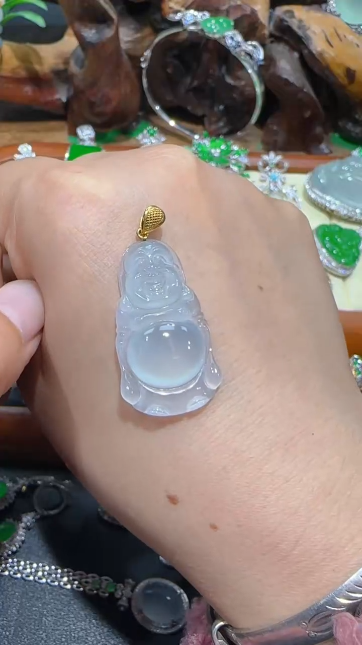 【闪购商品】翡翠吊坠(不含链)18K金镶嵌吊坠