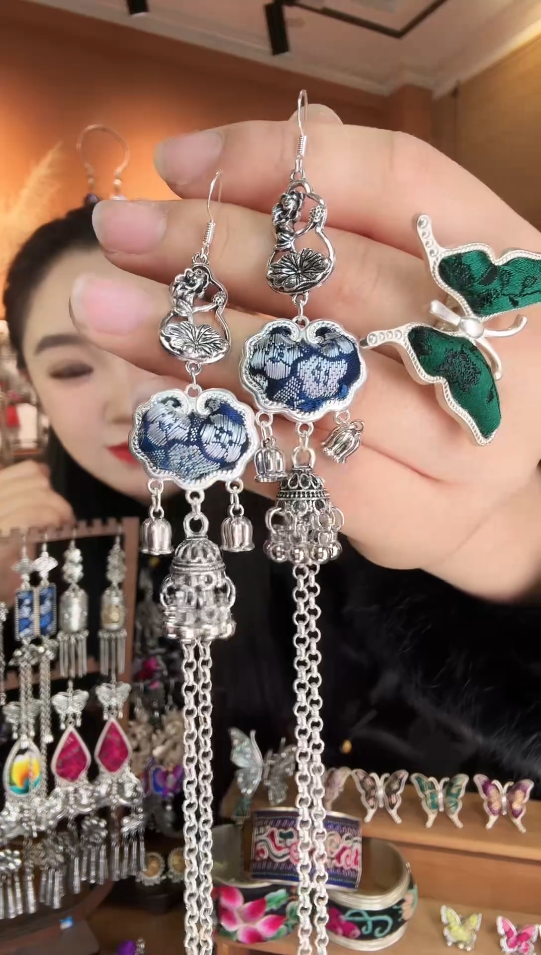 刺绣纯手工民族风耳环