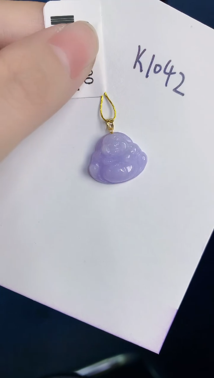 颈饰18K金镶嵌翡翠天然翡翠缅甸A货