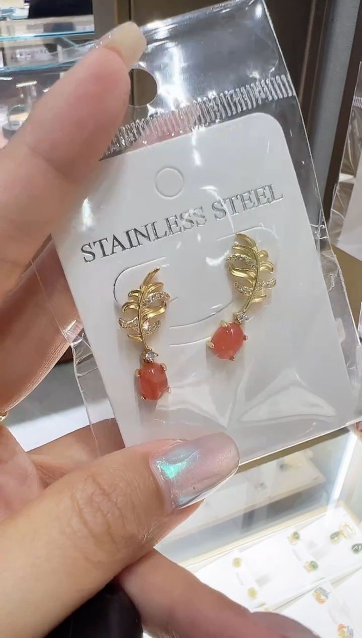 颈饰银S925镀金镶嵌南红玛瑙@@