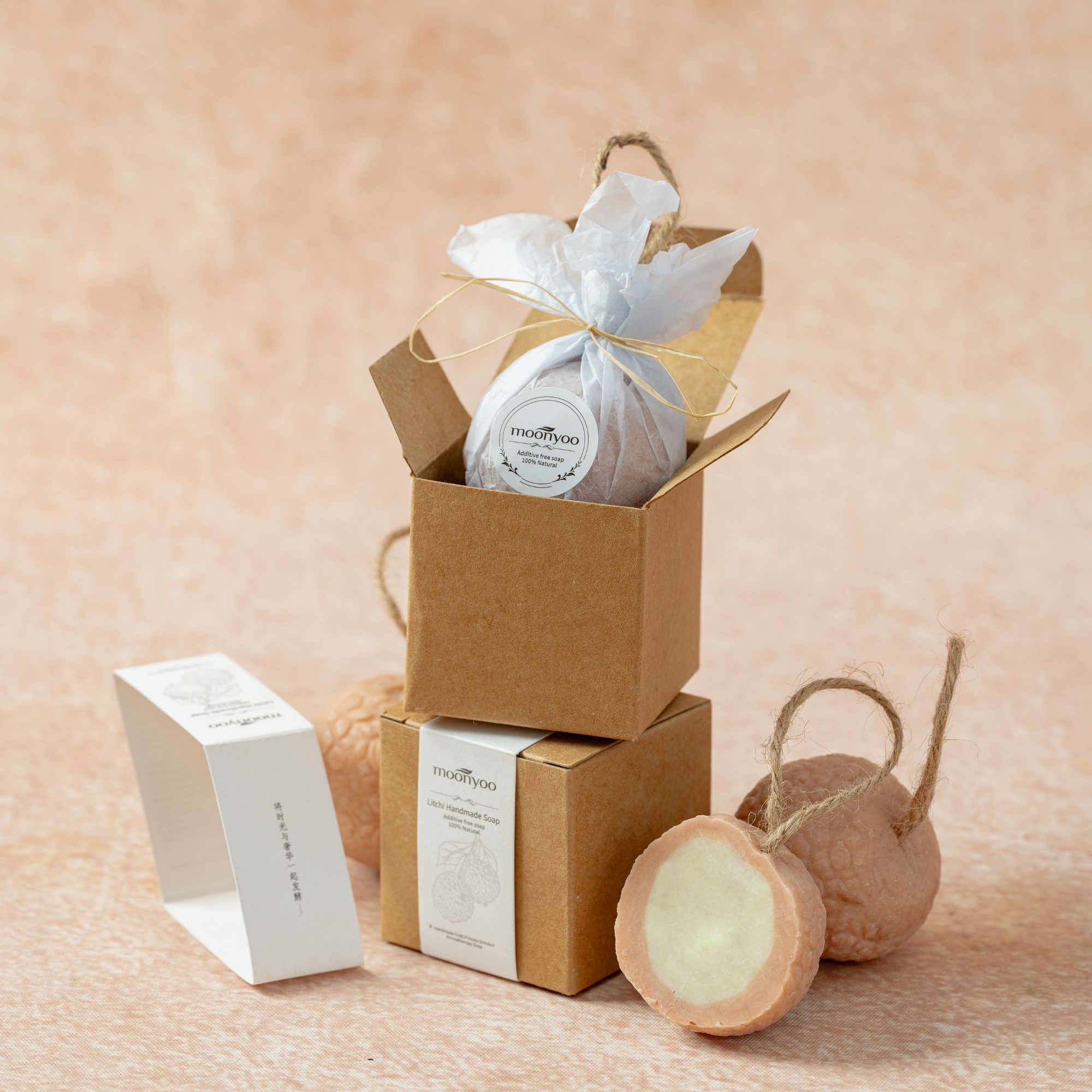 moonyoo 夹心荔枝圣诞节手工皂  洁面洗手沐浴皂 清洁滋润