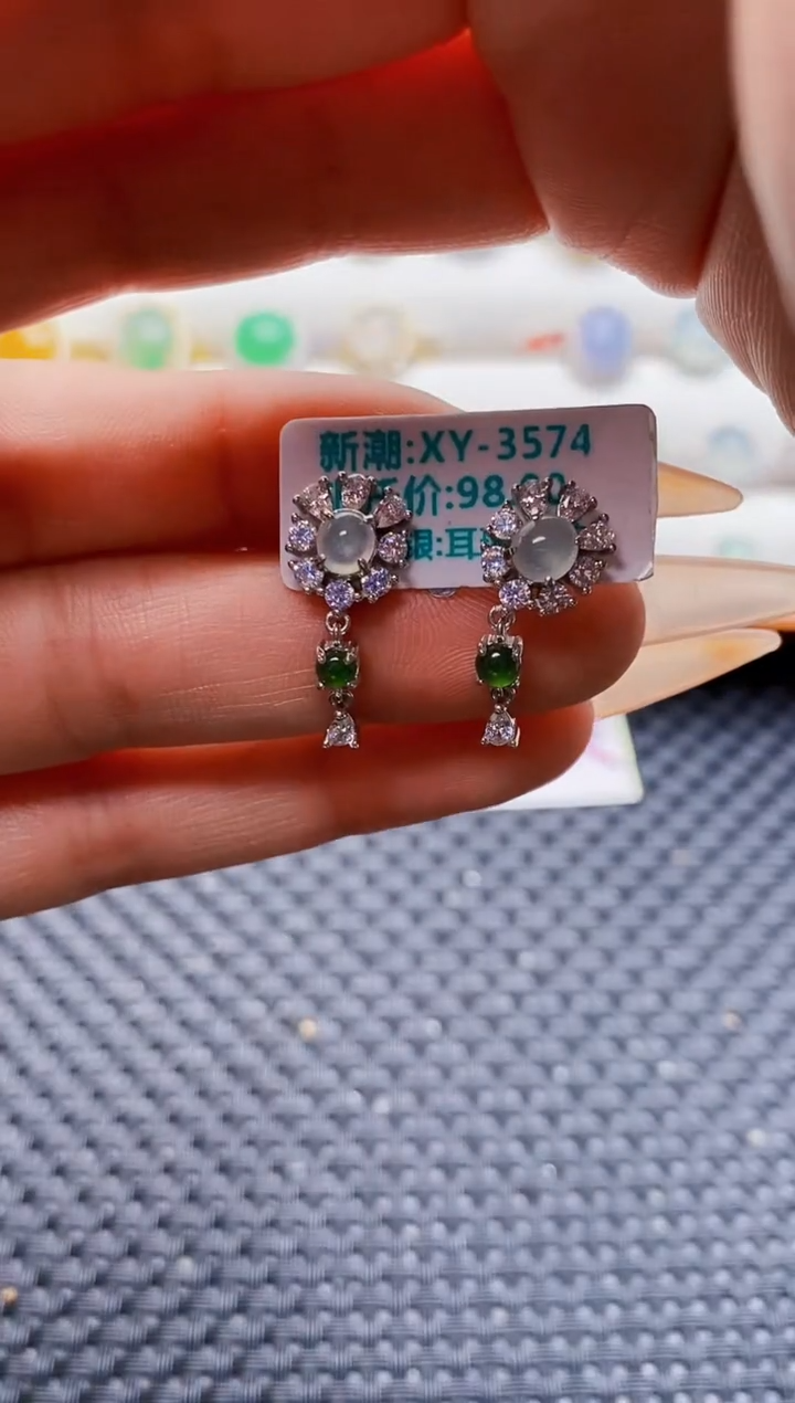 银S925镶嵌戒指翡翠2563