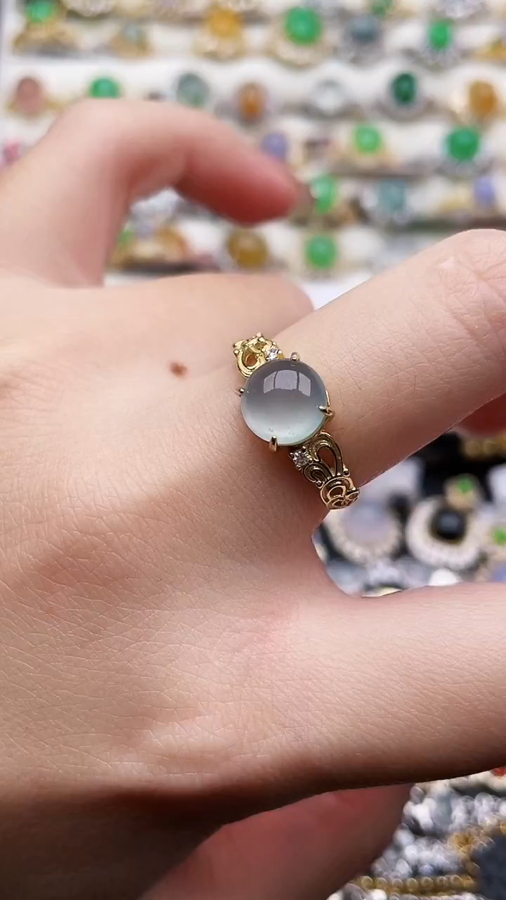 银S925镶嵌戒指翡翠122