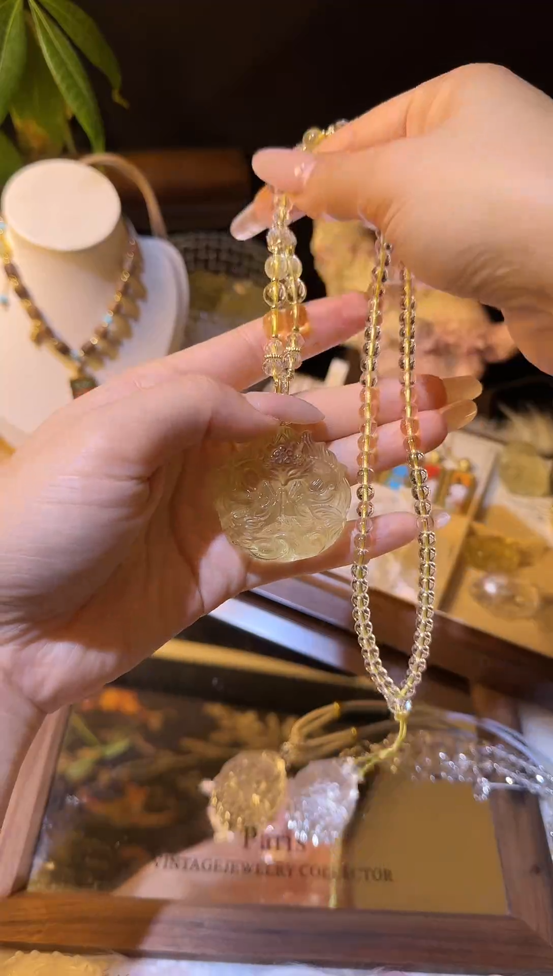 吊坠(不含链)未镶嵌水晶黄水晶莲花许愿狐珠链款