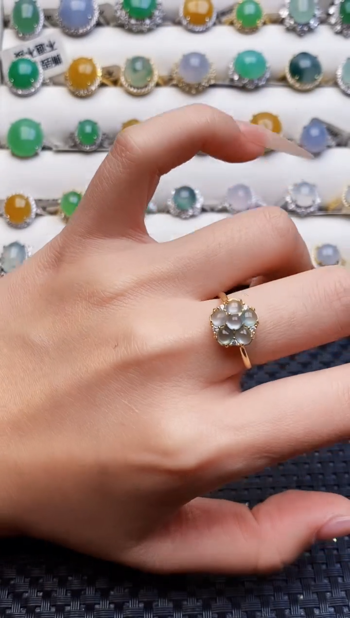 银S925镶嵌戒指翡翠4881