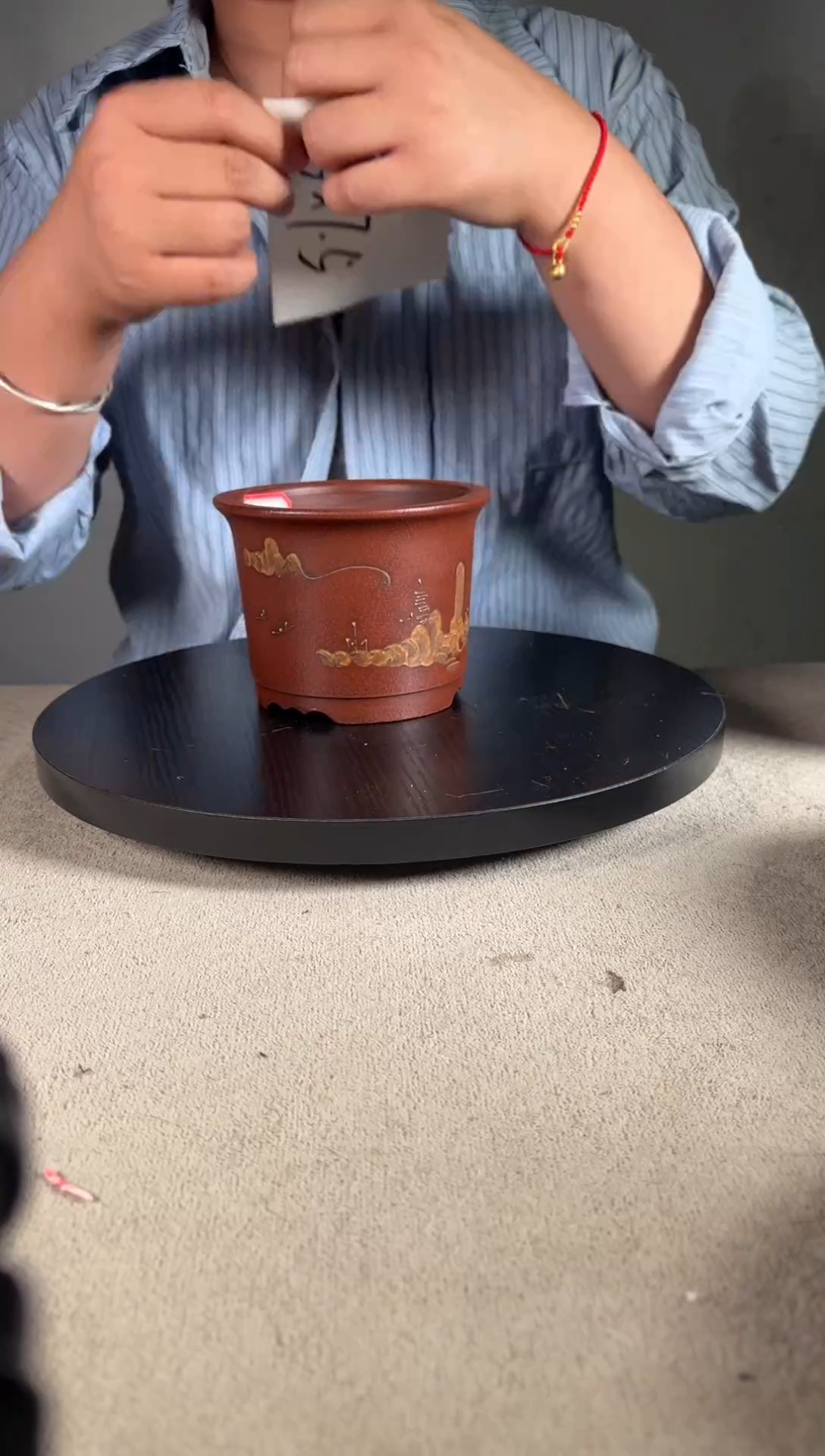 宜兴紫砂花盆小盆