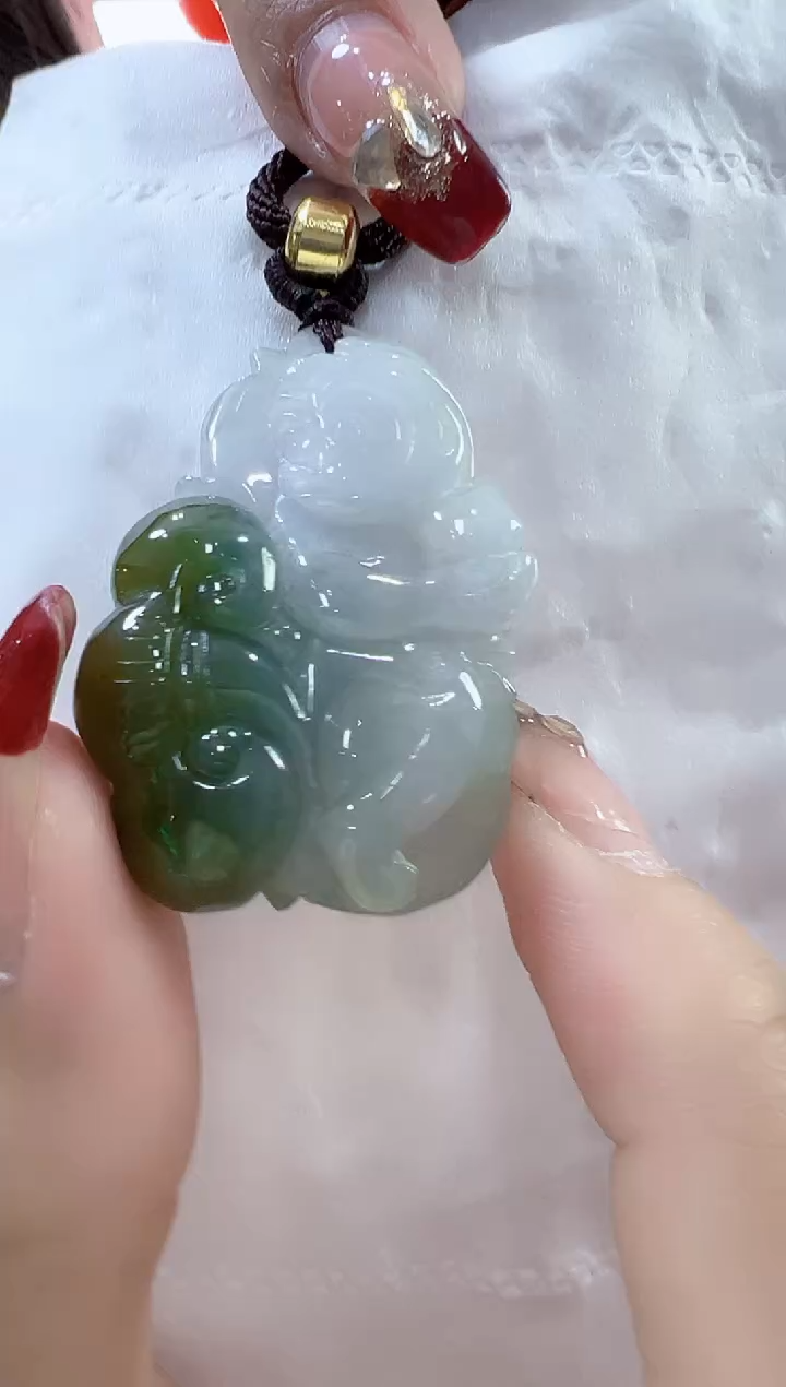 【闪购商品】翡翠颈饰未镶嵌孤品生肖猴宽29高41厚10