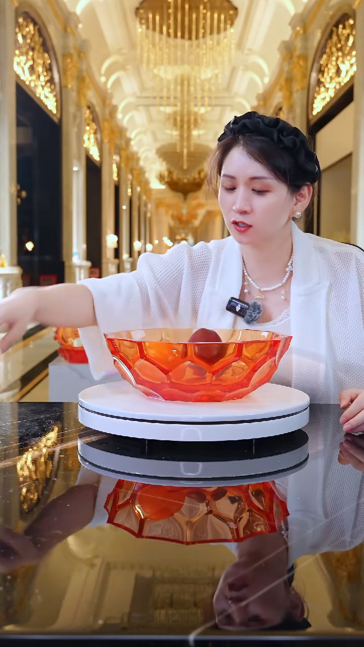 摆件AJ02037橙红色艺术果盘