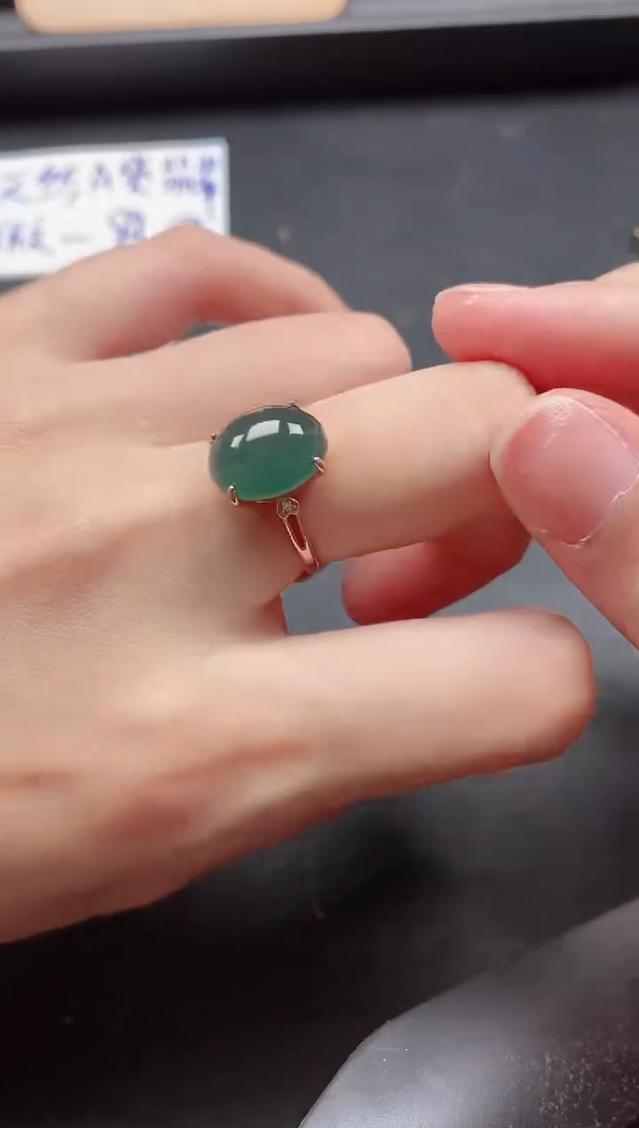 翡翠戒指银S925镶嵌51511