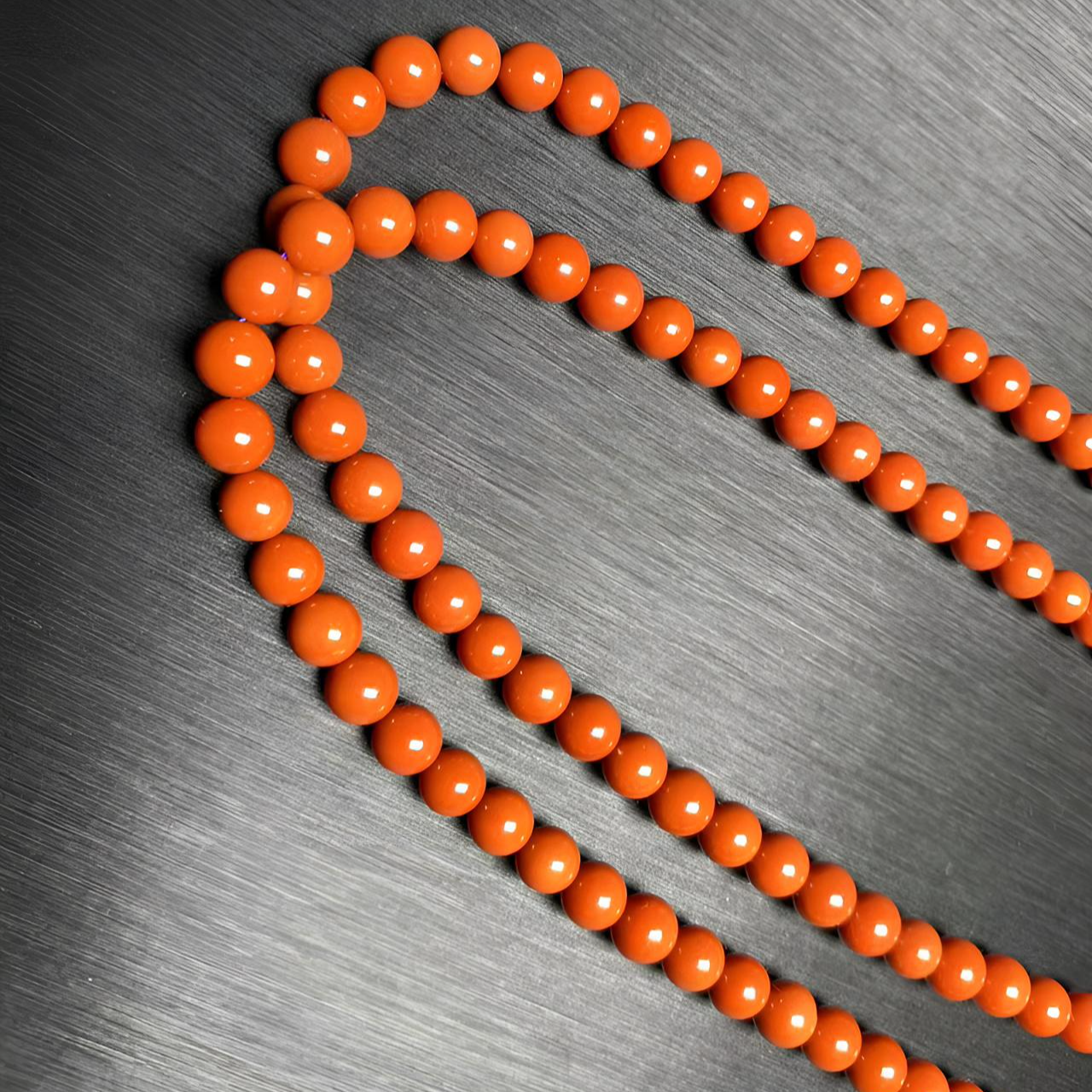 原矿瓦西南红圆珠纯色108串尺寸5.2m无胶裂