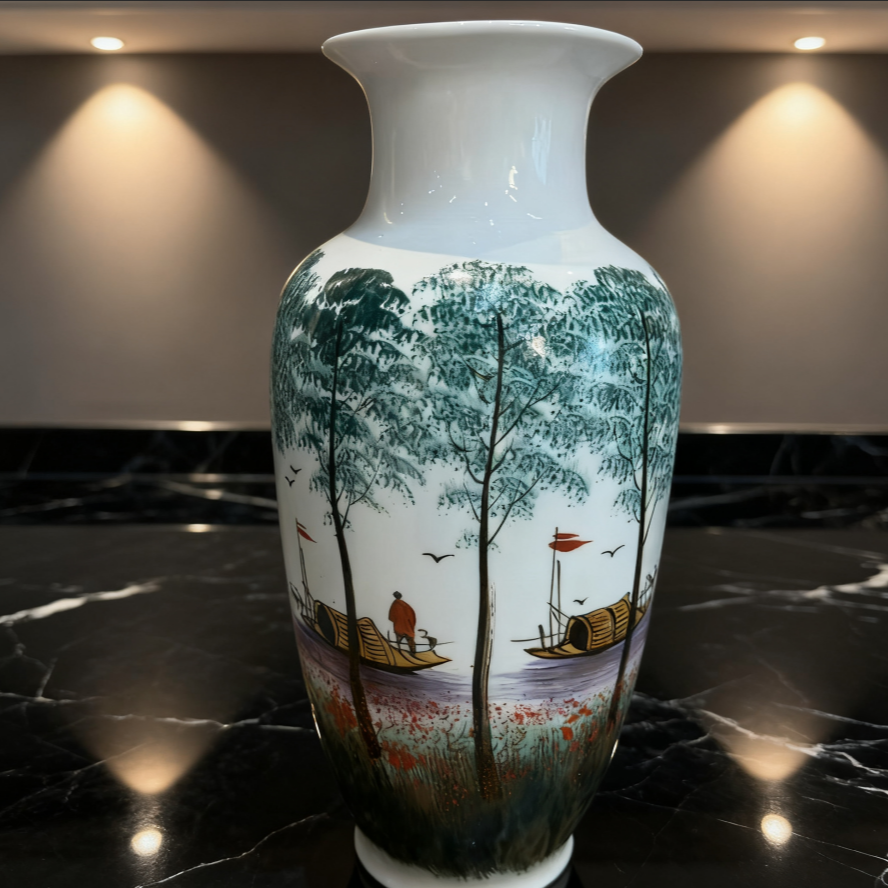 景德镇山水陶瓷赏瓶