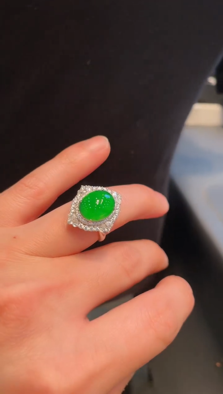 【闪购商品】翡翠颈饰18K金镶嵌A31戒指